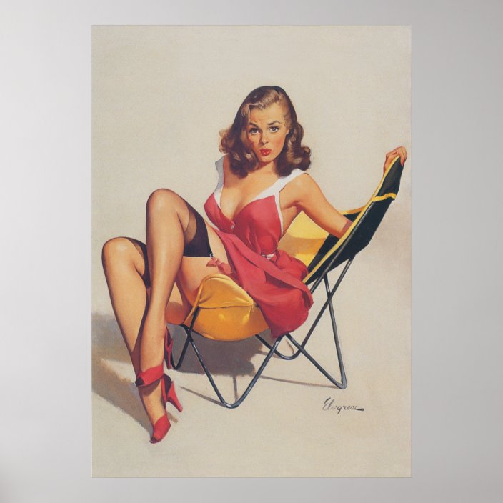 Classic 1950s Vintage Pin Up Girl Poster Zazzle Com