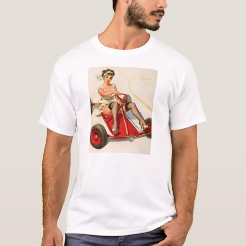 Classic 1950s Vintage Pin Up Girl wall art T_Shirt