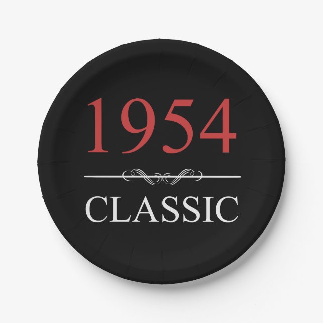 Classic 1954 70th Birthday Paper Plates (Front)