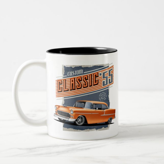 Classic 1955 Street Rod Two-Tone Coffee Mug (Left)