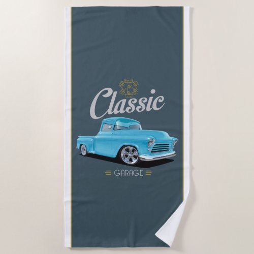 Classic 1955 Truck Garage Beach Towel