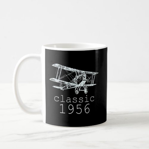 Classic 1956 Vintage Biplane Aviation 66th Birthda Coffee Mug