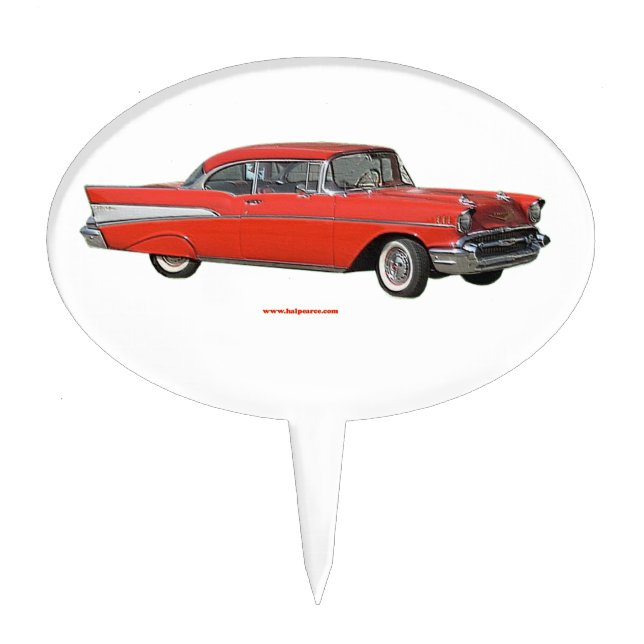 Classic_1957_Chevrolet_Red_texturizer Cake Topper (Front)