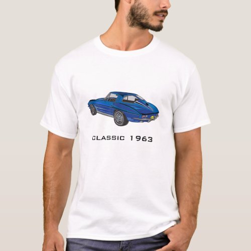Classic 1963 Blue Corvette T_Shirt