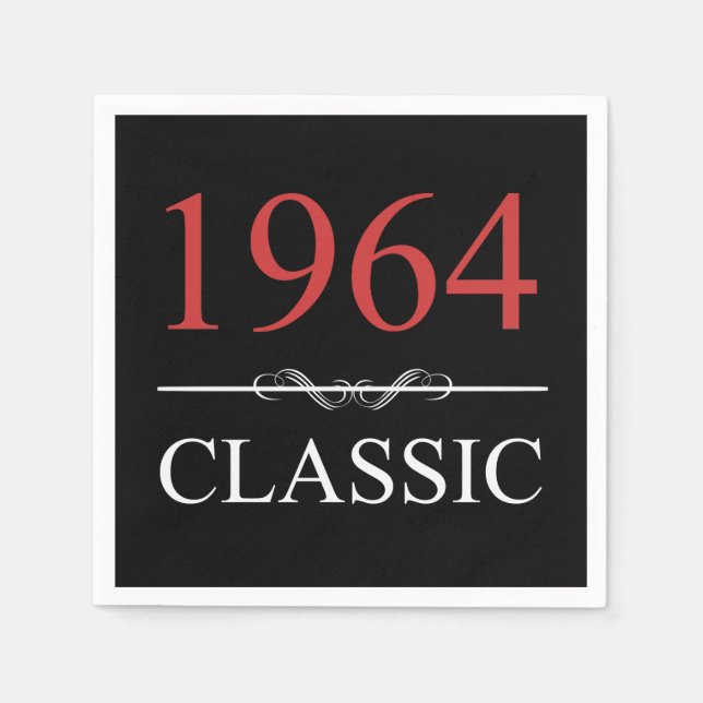 Classic 1964 60th Birthday Napkins (Front)