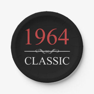 Classic 1964 60th Birthday Paper Plates