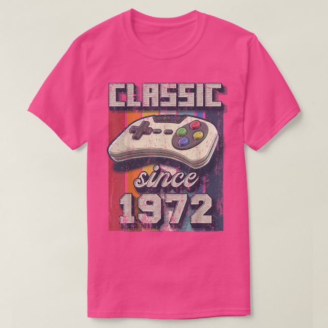 Classic 1972 50th Birthday Retro Video Game Contro T-Shirt (Design Front)