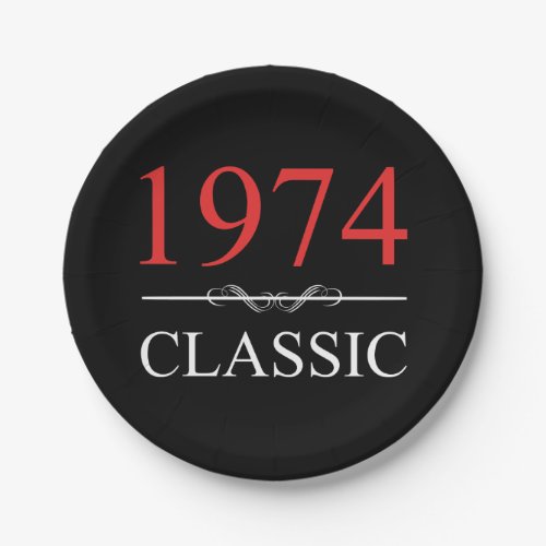 Classic 1974 50th Birthday Paper Plates