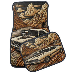 Classic 1980s Muscle Car Drive Floor Mat