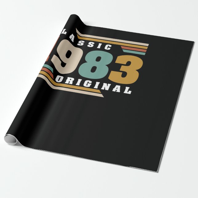Classic 1983 Original 39th Birthday 39 Year Old Wrapping Paper (Unrolled)