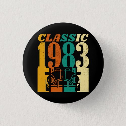 Classic 1983 Vintage Car 41st Birthday Button