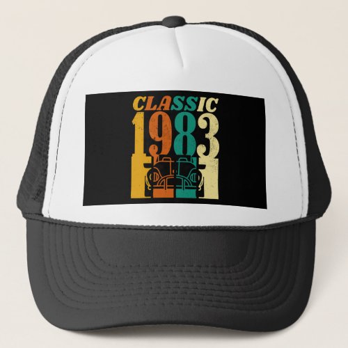 Classic 1983 Vintage Car 41st Birthday Trucker Hat