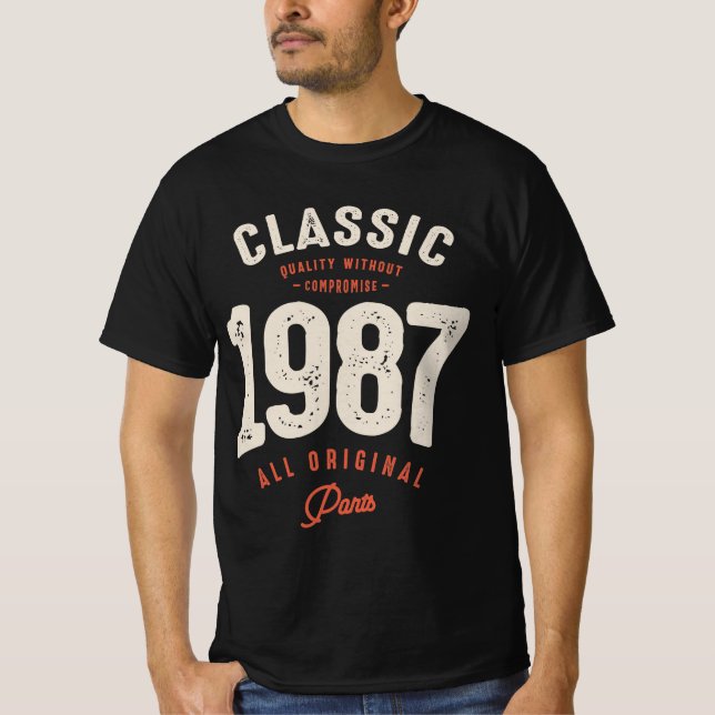 Classic 1987 - 35th Birthday Retro Vintage T-Shirt (Front)