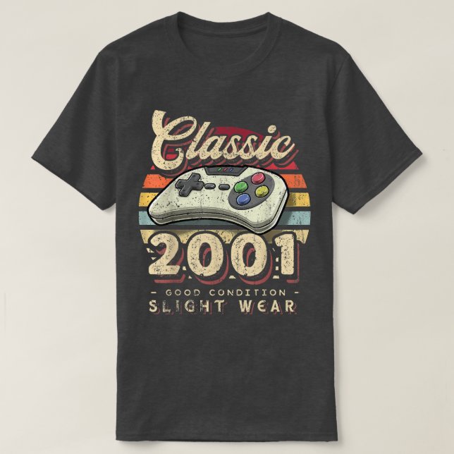 Classic 2001 21st Birthday Retro Video Game Contro T-Shirt (Design Front)