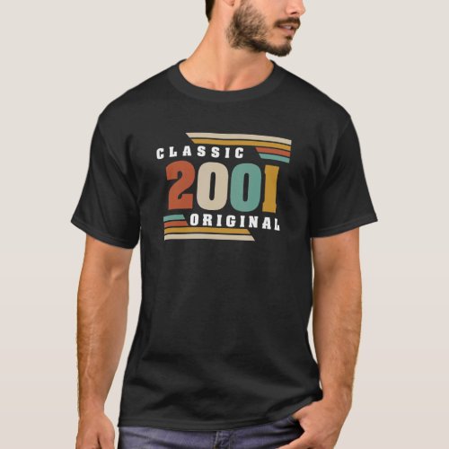 Classic 2001 Original 21st Birthday Vintage 21 Yea T_Shirt