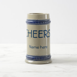 Classic 22 ounce "CHEERS!" beer stein. Customize! Beer Stein