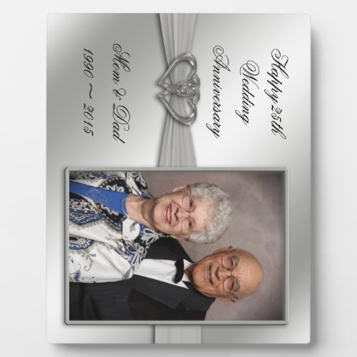 Classic 25th Wedding Anniversary Photo Plaque