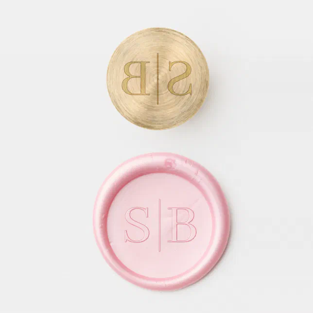 Classic 2 Monogram Elegant Wedding Couple Initial Wax Seal Stamp | Zazzle