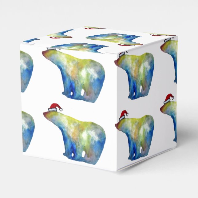 Classic 2x2 Santa Bear Favor Boxes (Front Side)