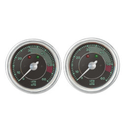 Classic 356 rev counter, old air-cooled sports car cufflinks