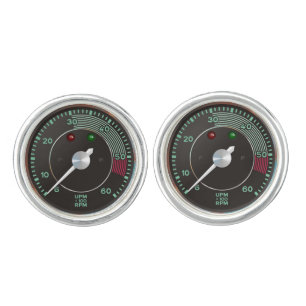 Classic 356 rev counter, old air-cooled sports car cufflinks