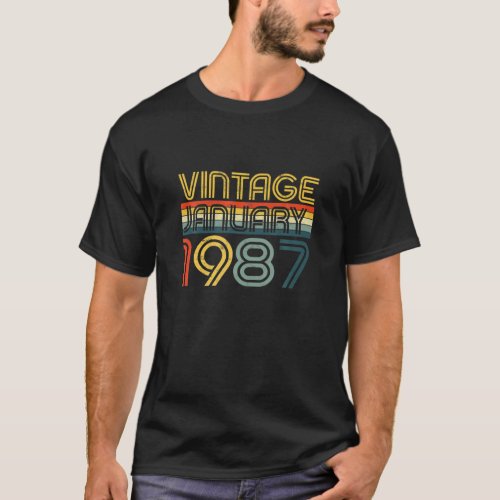 Classic 35Th Birthday 35 Years Old Vintage January T_Shirt