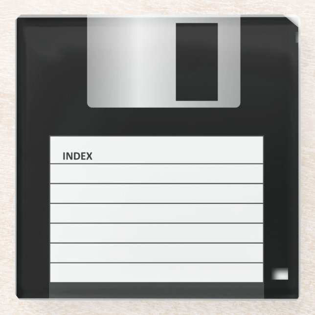 Classic 3.5" Floppy Disk Glass Coasters (Front)