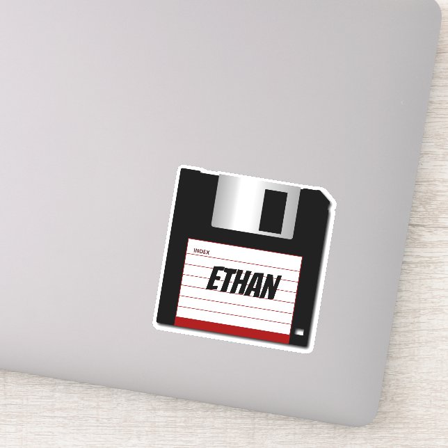 Classic 3.5" Floppy Disk Laptop Sticker (Detail)