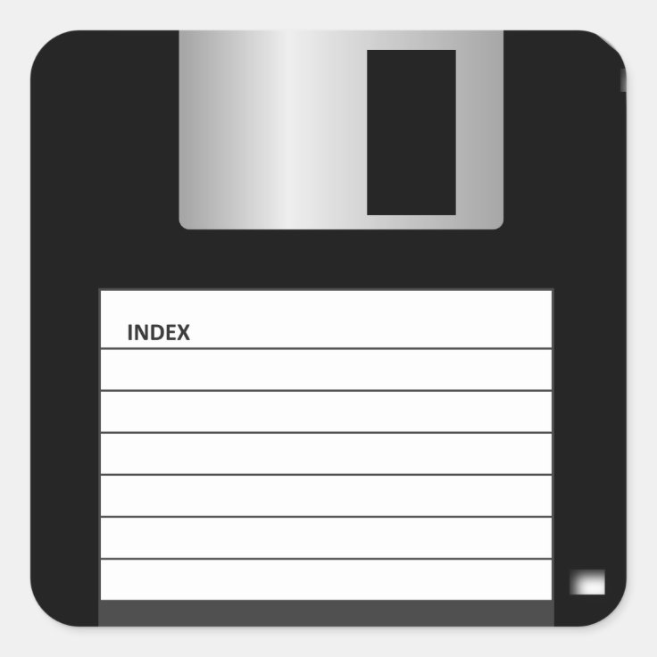 Classic 3.5" Floppy Disk Sticker Zazzle