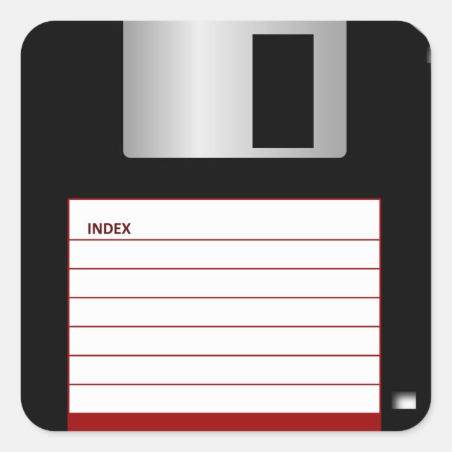 Classic 3.5" Floppy Disk Sticker (Red) (Front)
