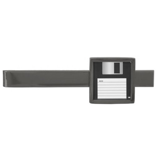 Classic 35 Floppy Disk Tie Pin Gunmetal Finish Tie Bar