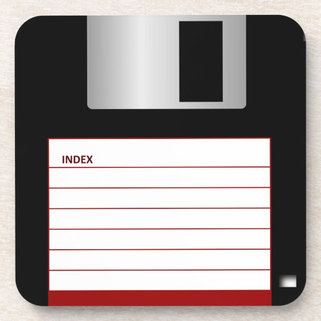 Classic 3.5" Red Floppy Disk Coasters (Front)