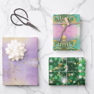 Classic 3 Color holiday Snowflakes Christmas Wrapp