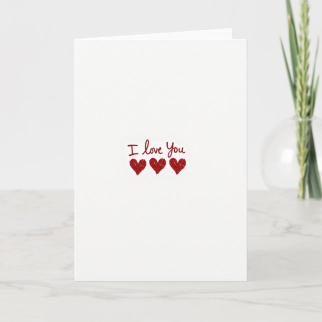 Classic 3 Hearts I Love You Card (Front)
