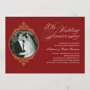 Classic 40th Anniversary Photo Invitations