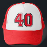 Classic 40th Birthday Trucker Hat<br><div class="desc">Classic Red & Black 40th Birthday Party Trucker Hat celebrates someone who is turning 40 years old</div>