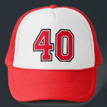 Classic 40th Birthday Trucker Hat<br><div class="desc">Classic Red & Black 40th Birthday Party Trucker Hat celebrates someone who is turning 40 years old</div>