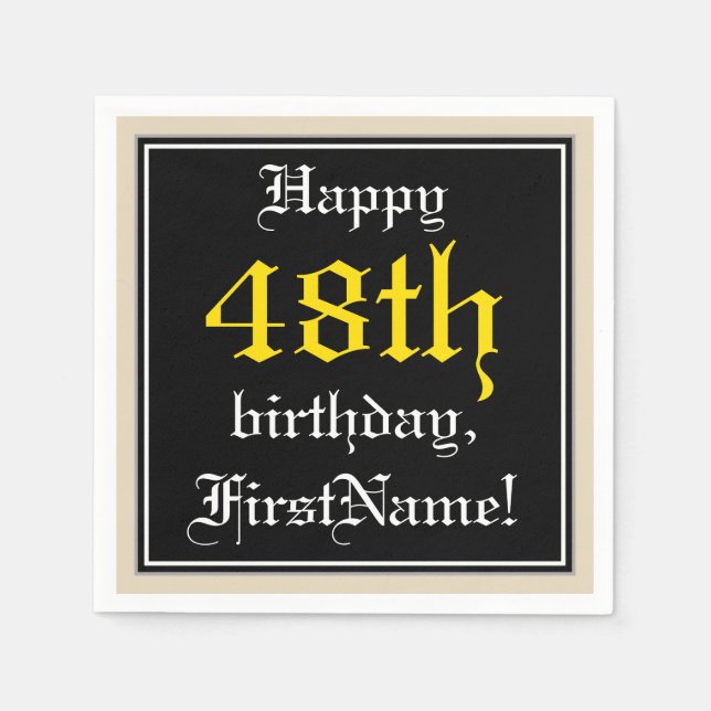 Classic 48th Birthday Paper Napkins (Front)