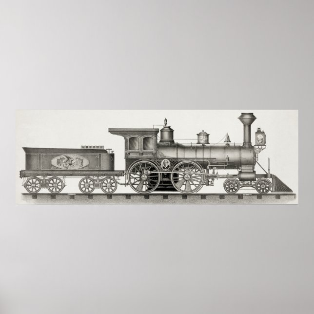 Classic 4-4-0 American locomotive Poster (Front)