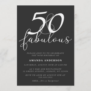 Classic 50 & Fabulous 50th Birthday Party Invitation