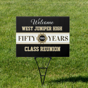 Classic 50th Reunion Celebration Banner Sign
