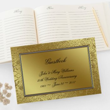 Classic 50th Wedding Anniversary Guestbook by Digitalbcon at Zazzle
