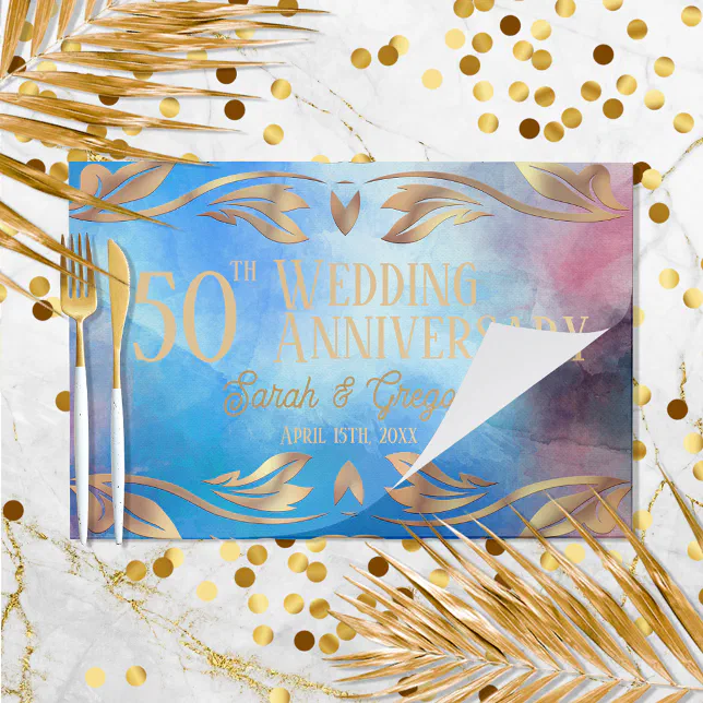 Classic 50th Wedding Anniversary Paper Placemats Zazzle
