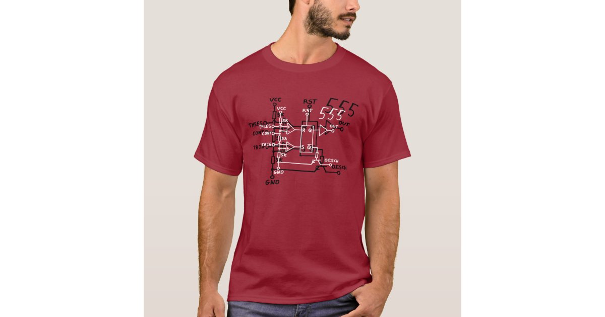 løst Orientalsk kasseapparat Classic 555 Timer Chip Schematic Circuit T-Shirt | Zazzle