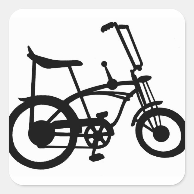 CLASSIC 60'S BIKE BICYLE SCHWINN STINGRAY BIKE SQUARE STICKER (Front)