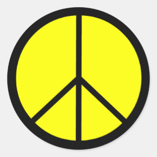 Classic 60s Groovy Peace Symbol Classic Round Sticker