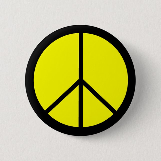 Classic 60s Groovy Peace Symbol Pinback Button (Front)