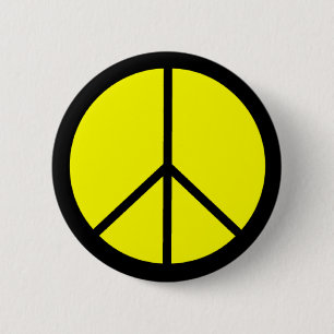 Classic 60s Groovy Peace Symbol Pinback Button