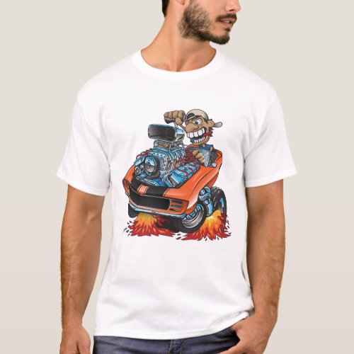 Classic 69 Muscle Car Cartoon T_Shirt