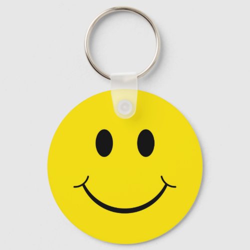 Classic 70s Yellow Happy Face Keychain
